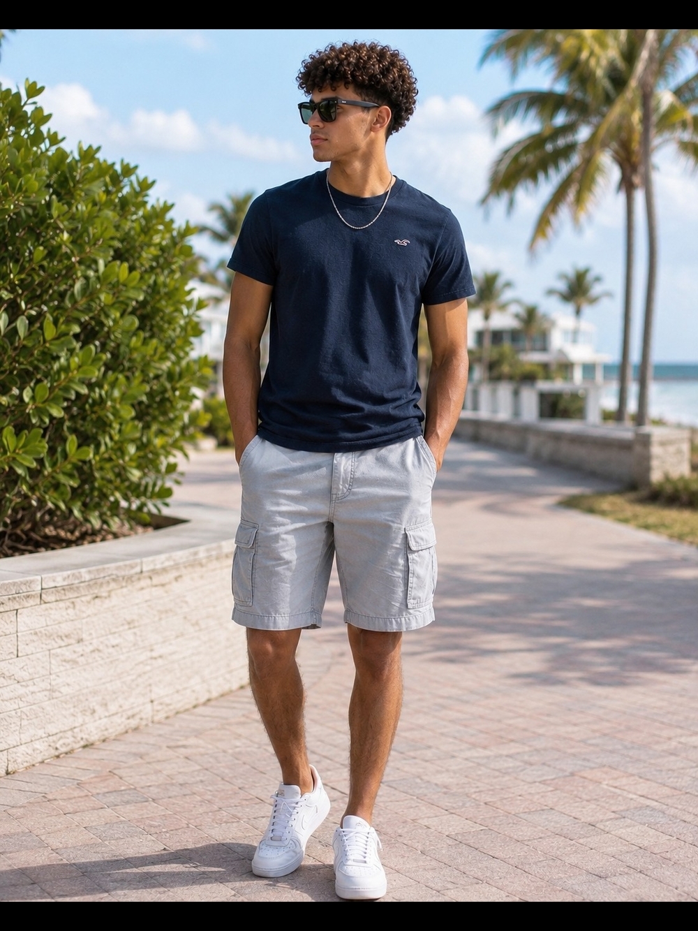 Lee Light Gray Relaxed Fit Cargo Shorts